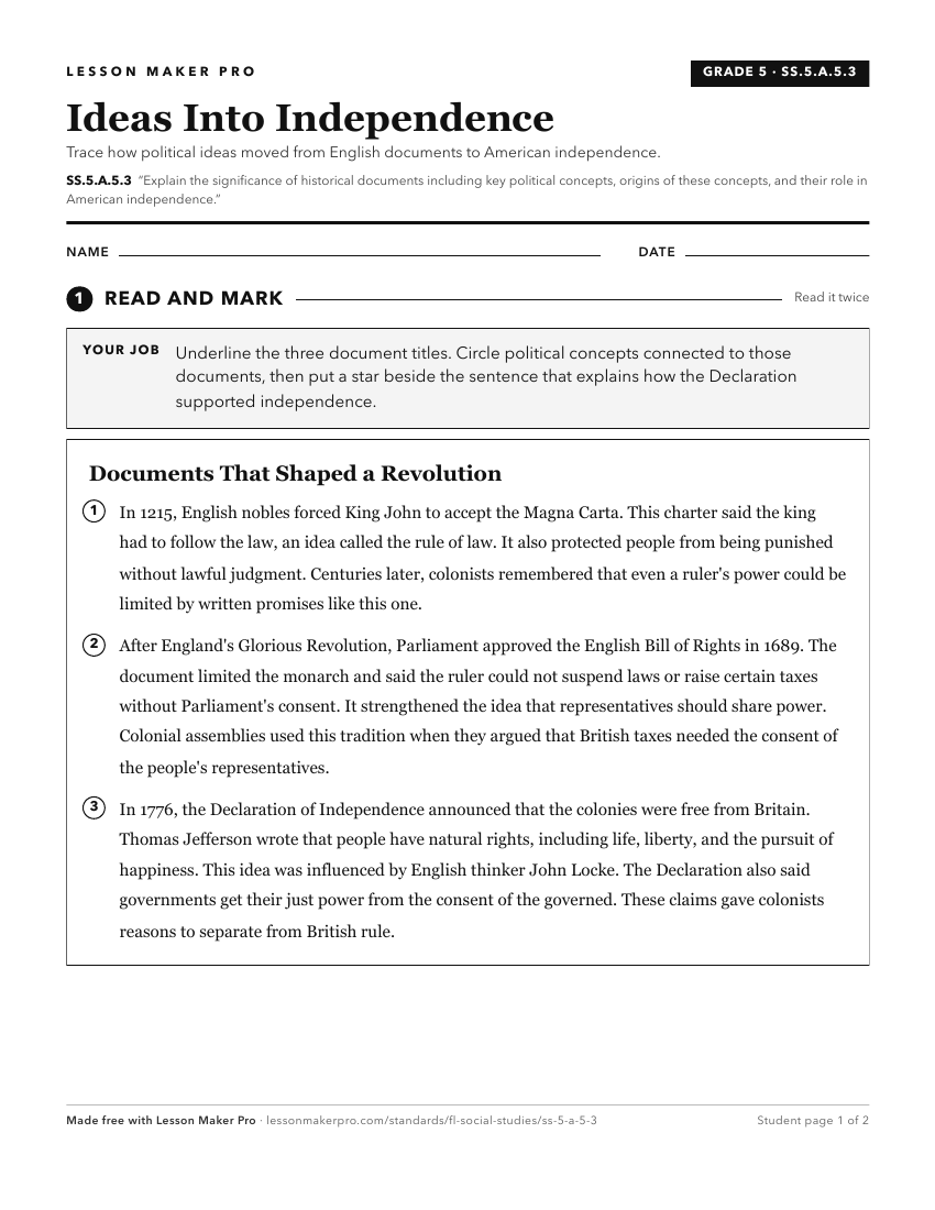 Preview of the SS.5.A.5.3 printable worksheet