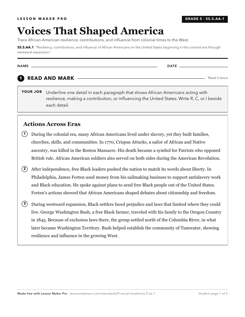 Preview of the SS.5.AA.1 printable worksheet