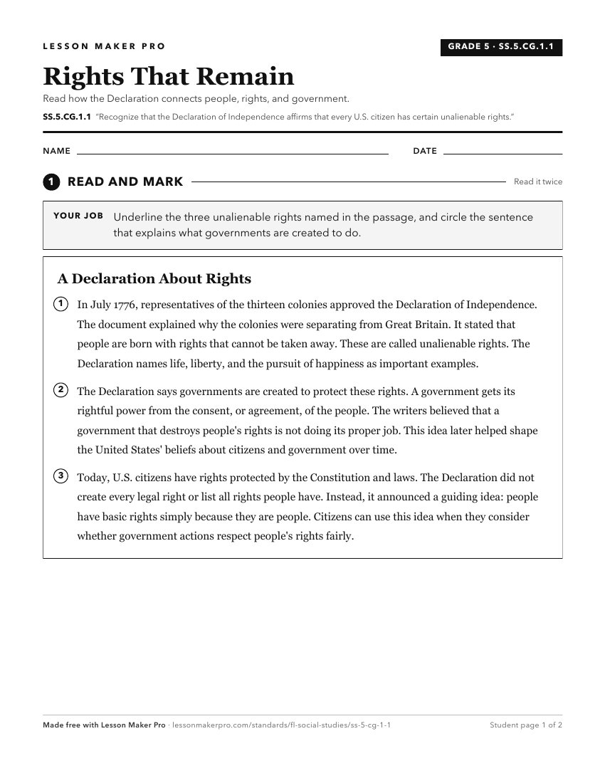 Preview of the SS.5.CG.1.1 printable worksheet