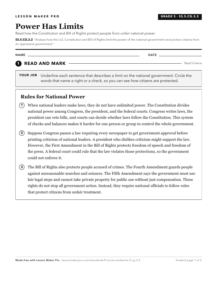 Preview of the SS.5.CG.3.2 printable worksheet