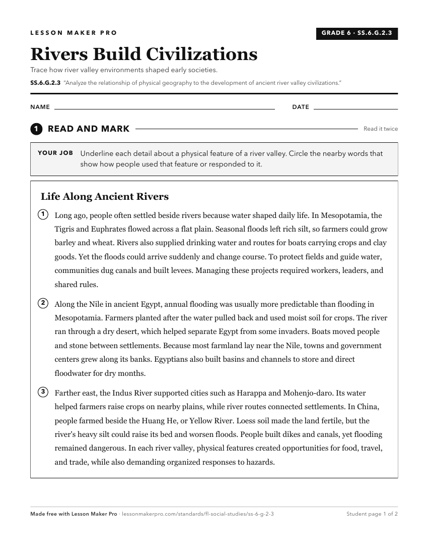 Preview of the SS.6.G.2.3 printable worksheet
