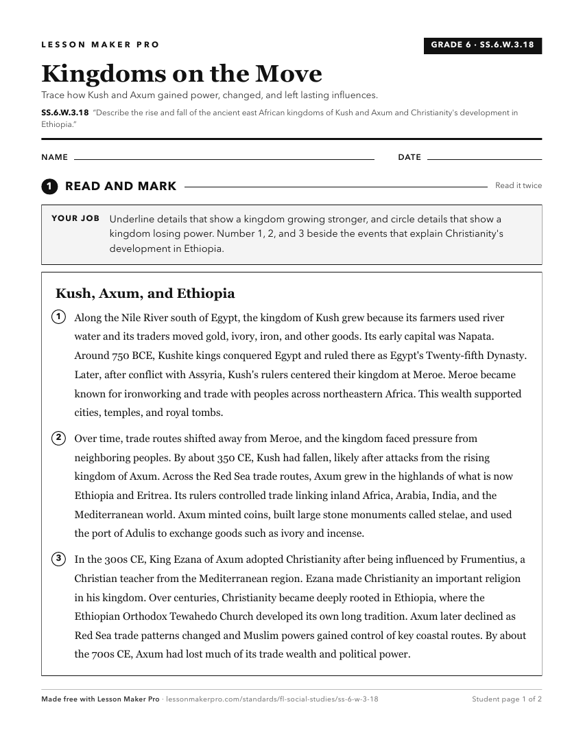 Preview of the SS.6.W.3.18 printable worksheet