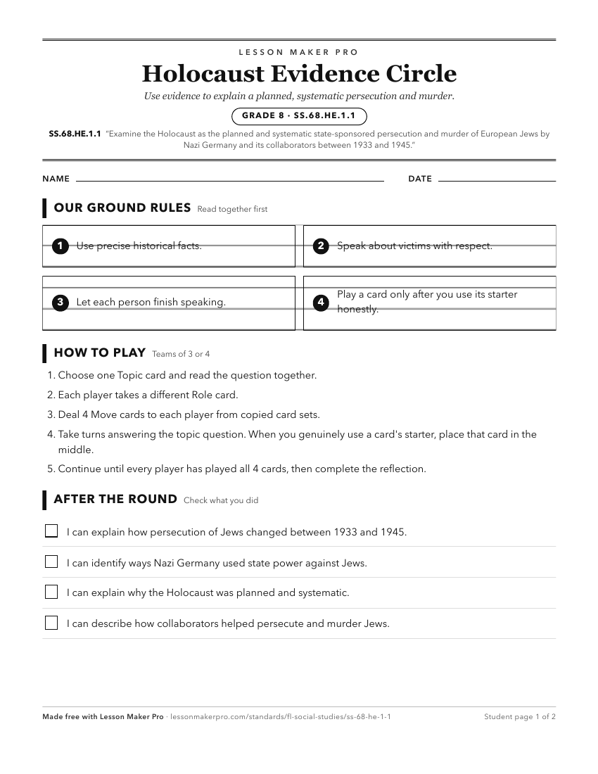Preview of the SS.68.HE.1.1 printable worksheet