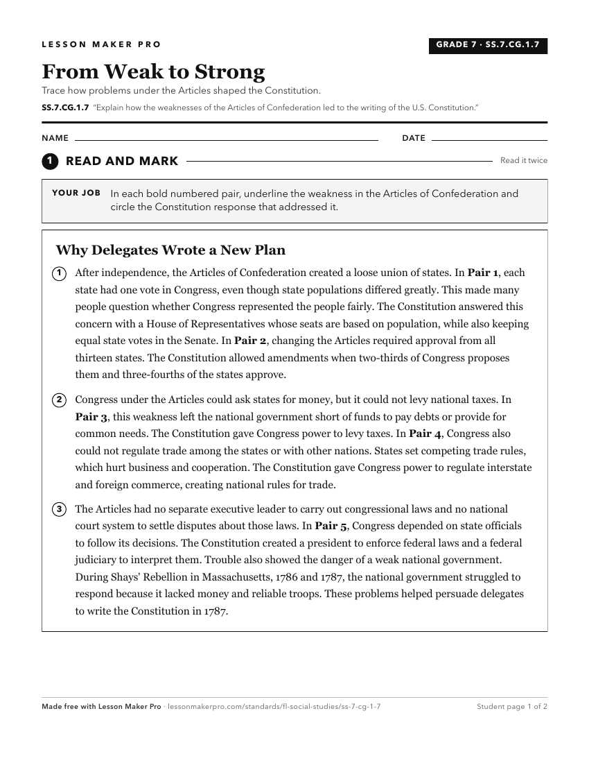 Preview of the SS.7.CG.1.7 printable worksheet