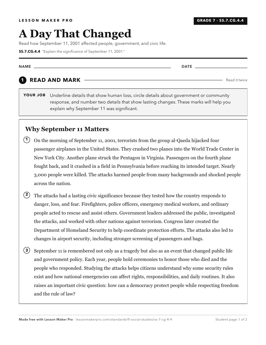 Preview of the SS.7.CG.4.4 printable worksheet
