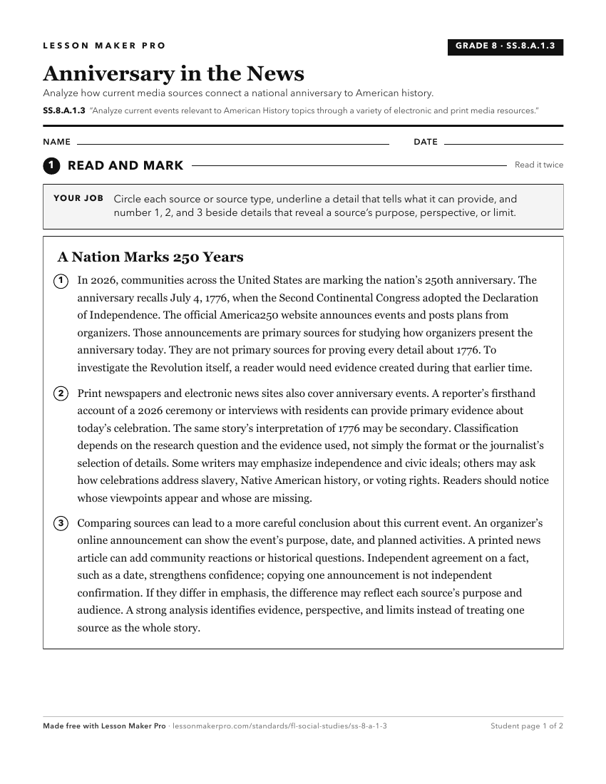 Preview of the SS.8.A.1.3 printable worksheet