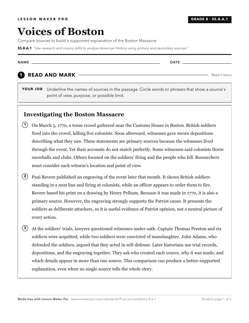 Preview of the SS.8.A.1 printable worksheet