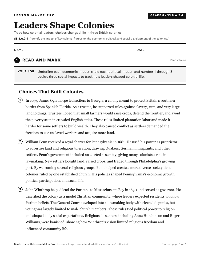 Preview of the SS.8.A.2.4 printable worksheet