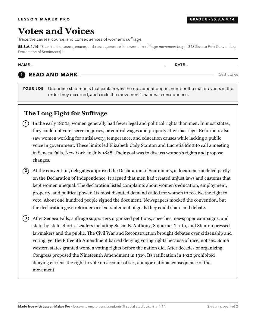 Preview of the SS.8.A.4.14 printable worksheet