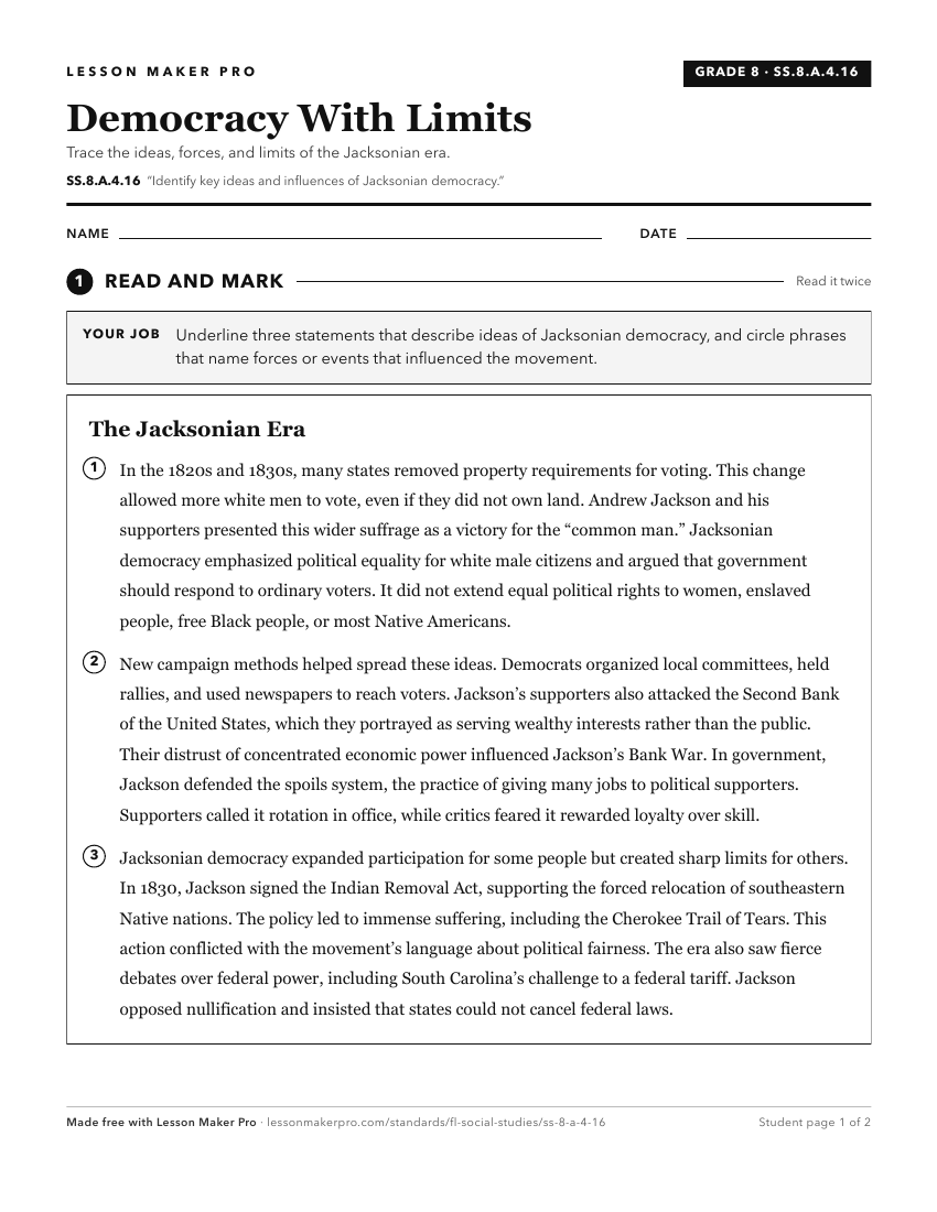 Preview of the SS.8.A.4.16 printable worksheet