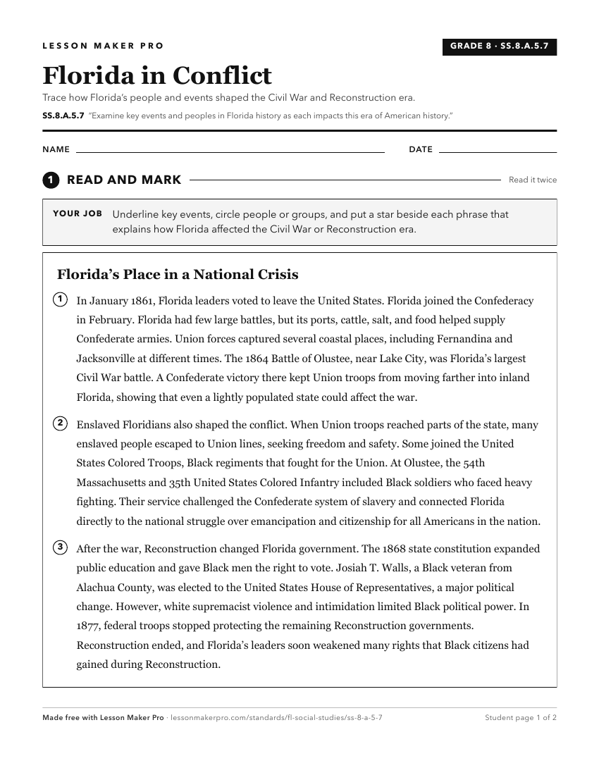 Preview of the SS.8.A.5.7 printable worksheet