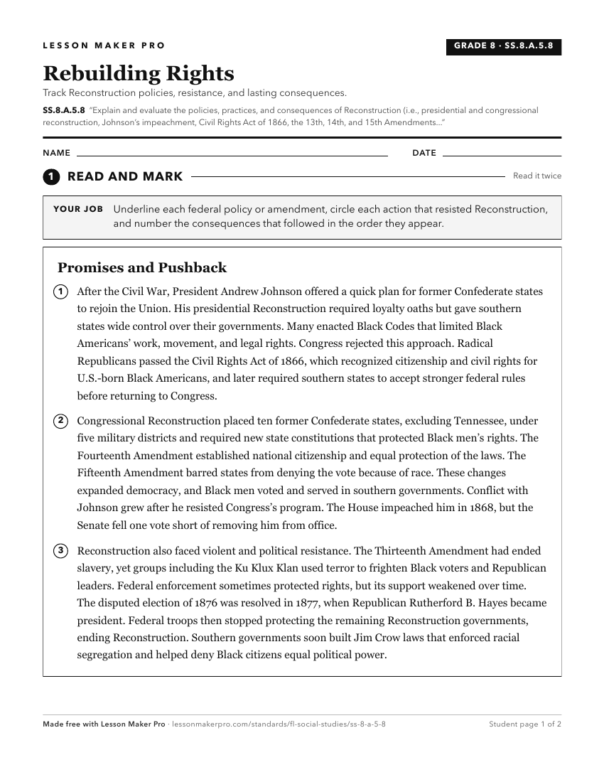 Preview of the SS.8.A.5.8 printable worksheet