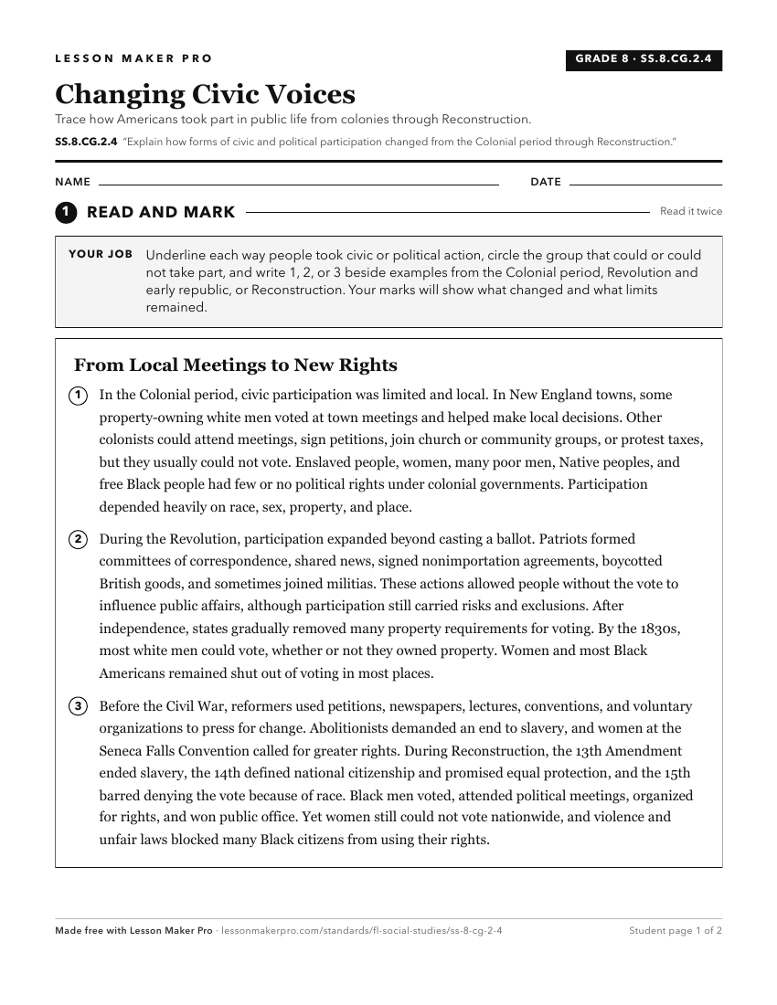 Preview of the SS.8.CG.2.4 printable worksheet