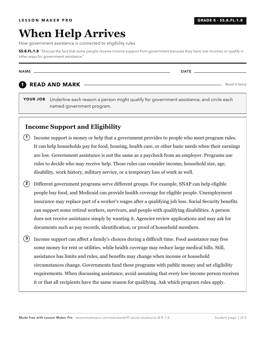 Preview of the SS.8.FL.1.8 printable worksheet