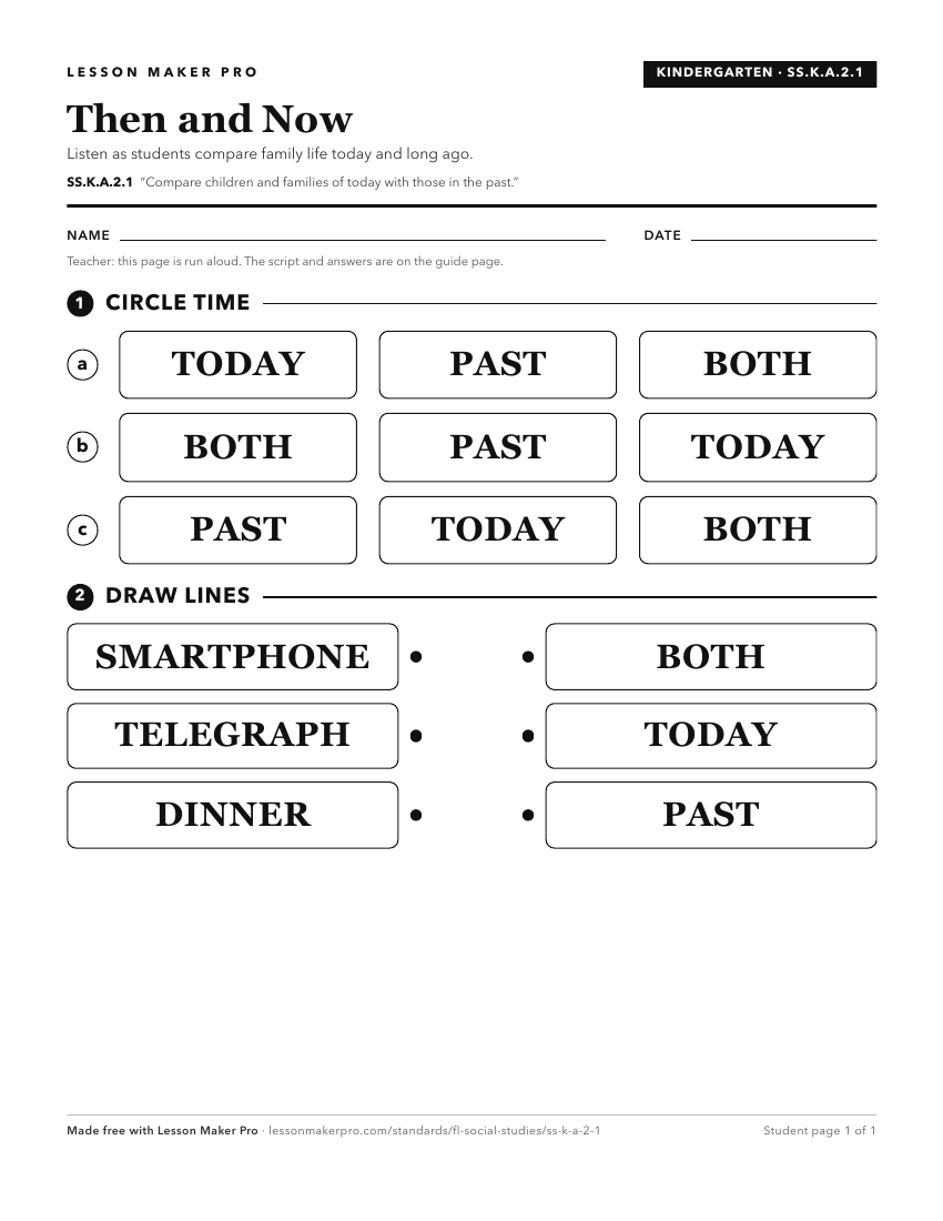 Preview of the SS.K.A.2.1 printable worksheet