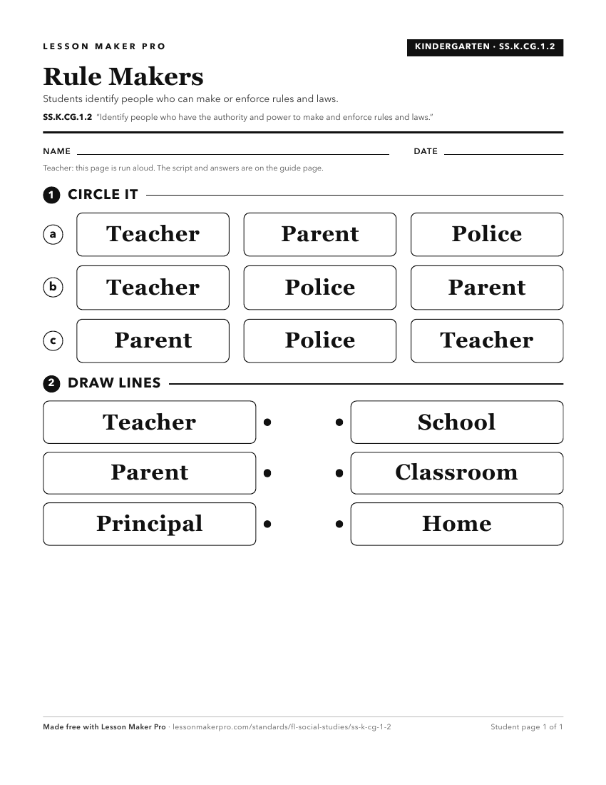 Preview of the SS.K.CG.1.2 printable worksheet