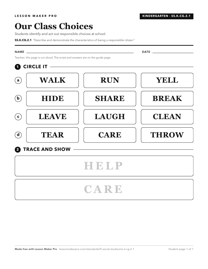 Preview of the SS.K.CG.2.1 printable worksheet