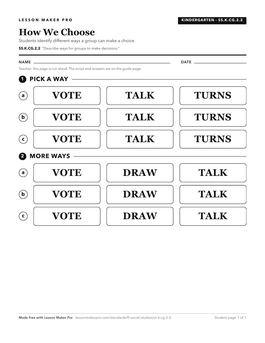 Preview of the SS.K.CG.2.2 printable worksheet