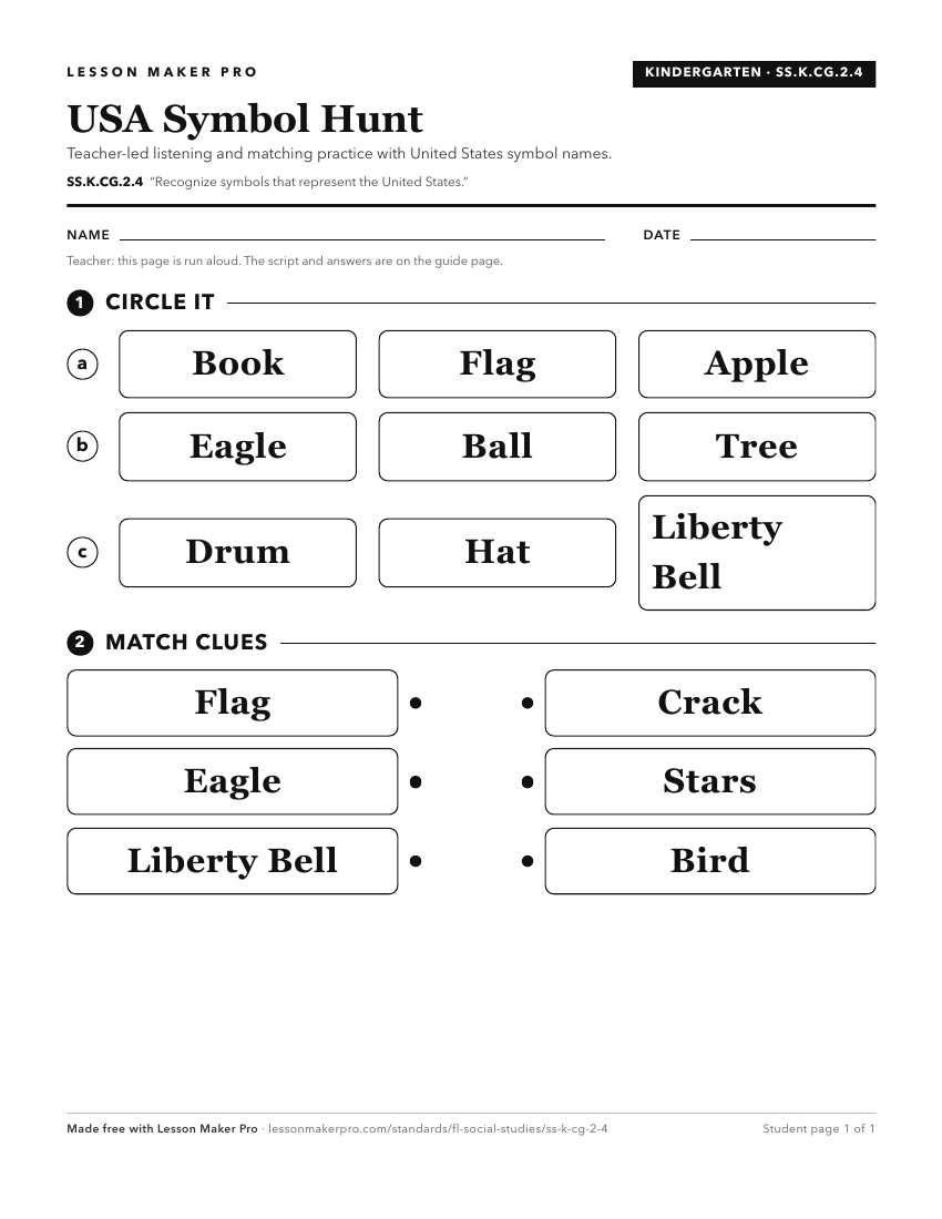 Preview of the SS.K.CG.2.4 printable worksheet