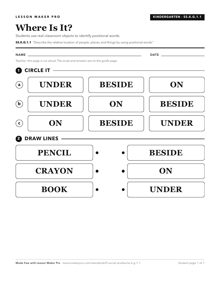 Preview of the SS.K.G.1.1 printable worksheet