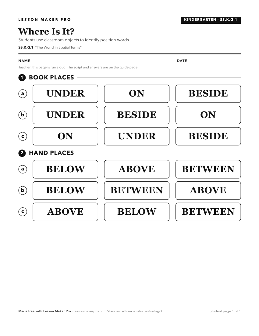 Preview of the SS.K.G.1 printable worksheet