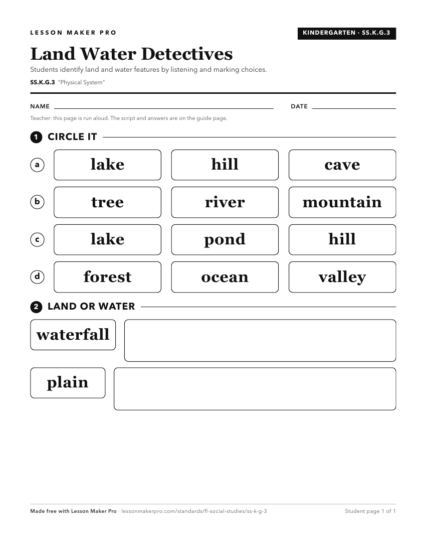 Preview of the SS.K.G.3 printable worksheet