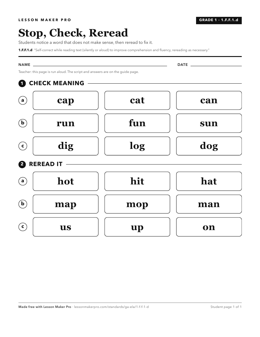 Preview of the 1.F.F.1.d printable worksheet