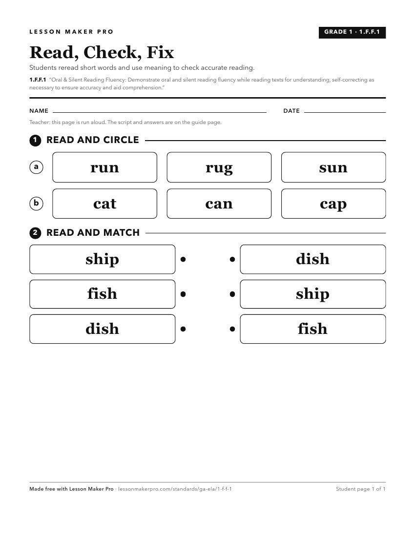 Preview of the 1.F.F.1 printable worksheet