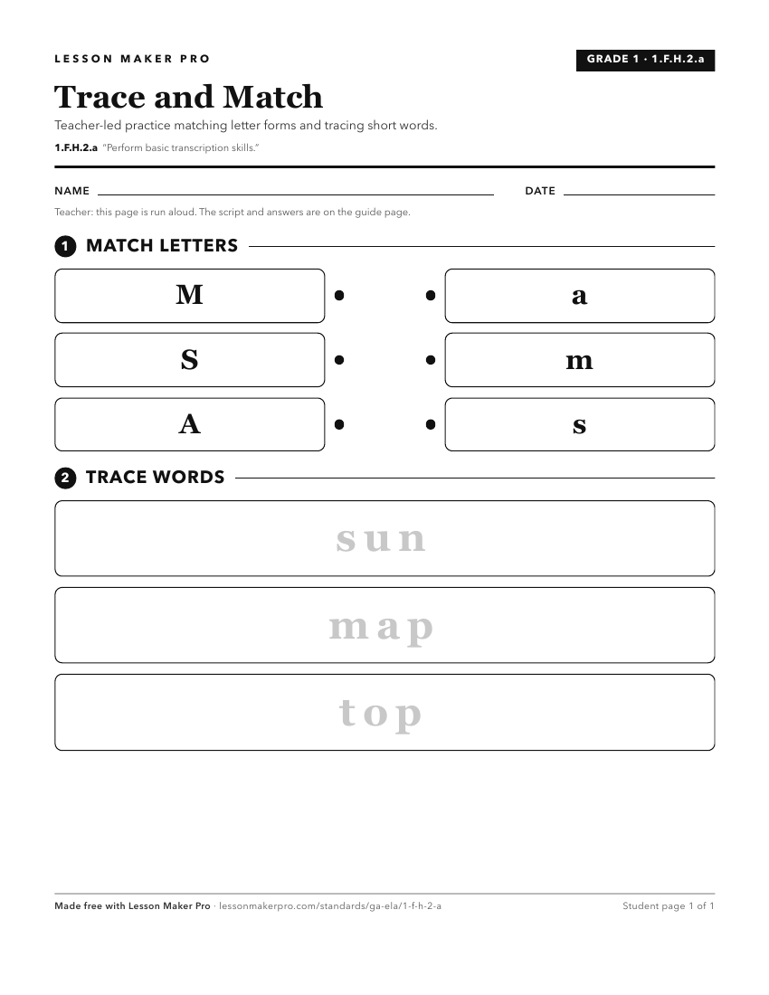 Preview of the 1.F.H.2.a printable worksheet