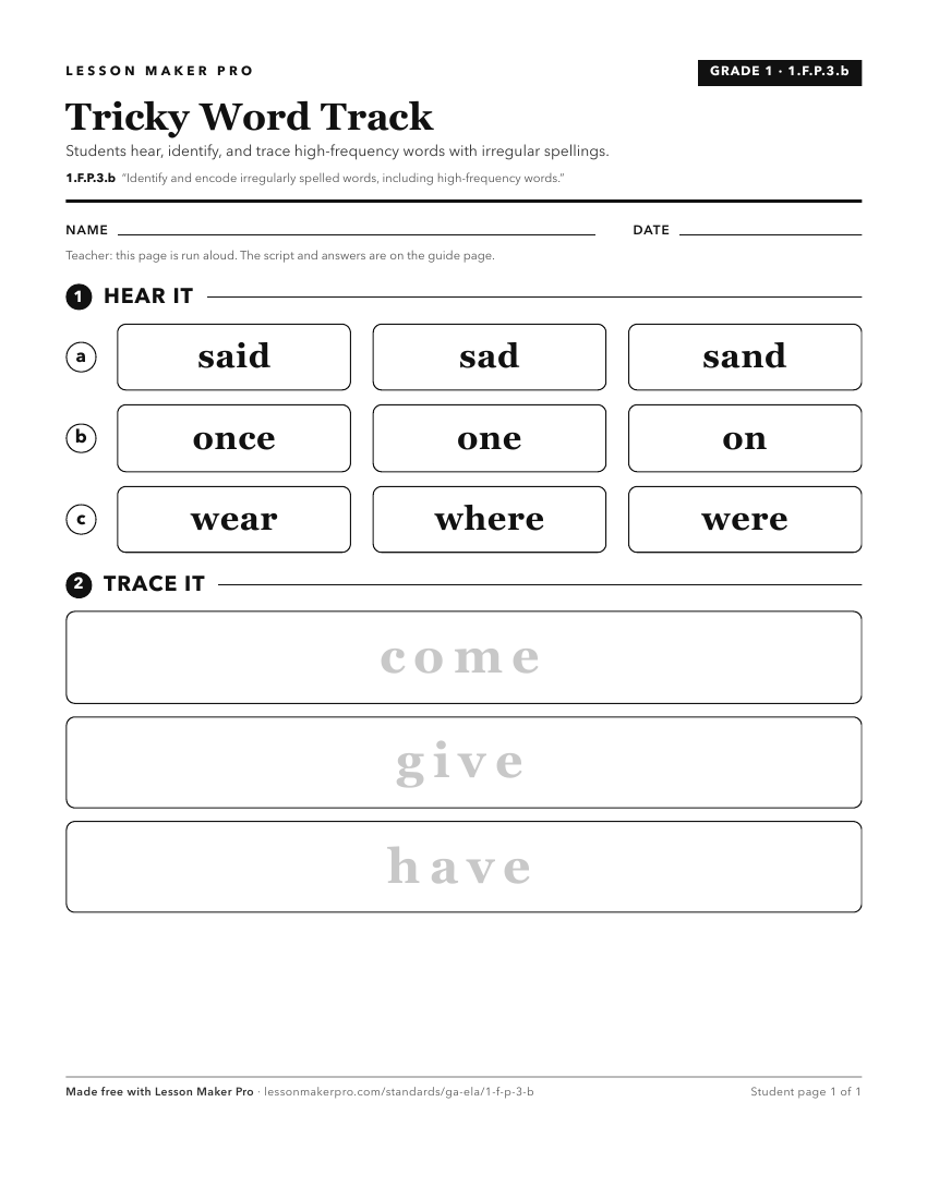 Preview of the 1.F.P.3.b printable worksheet