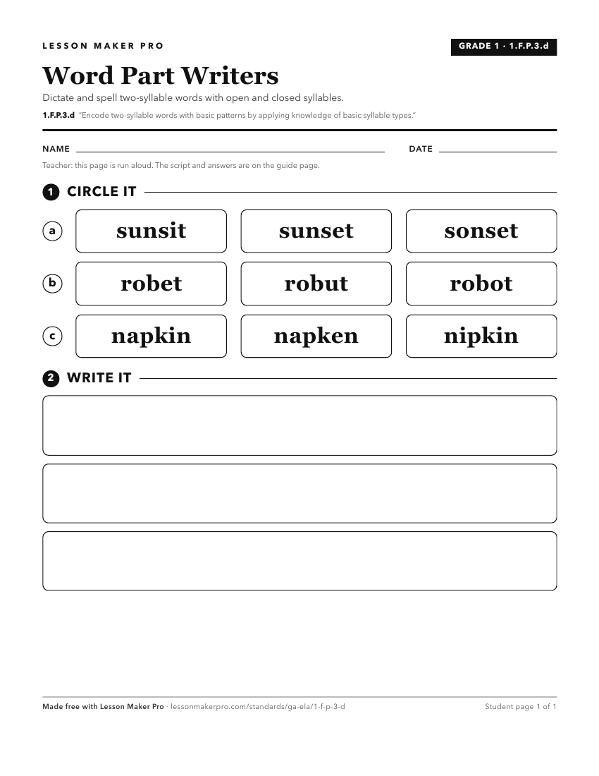 Preview of the 1.F.P.3.d printable worksheet