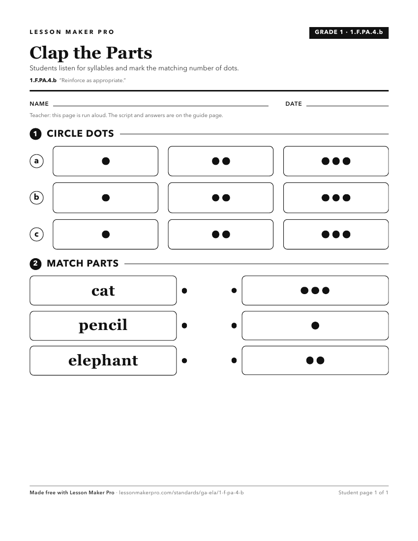 Preview of the 1.F.PA.4.b printable worksheet