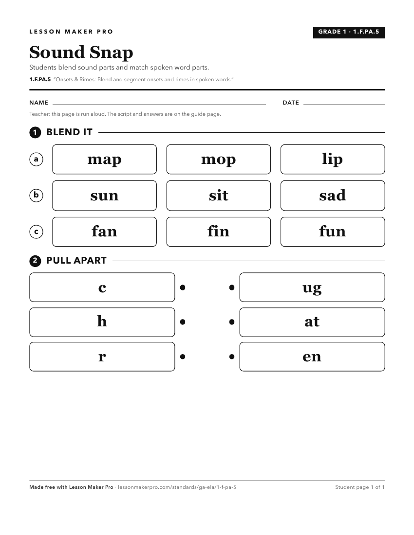 Preview of the 1.F.PA.5 printable worksheet