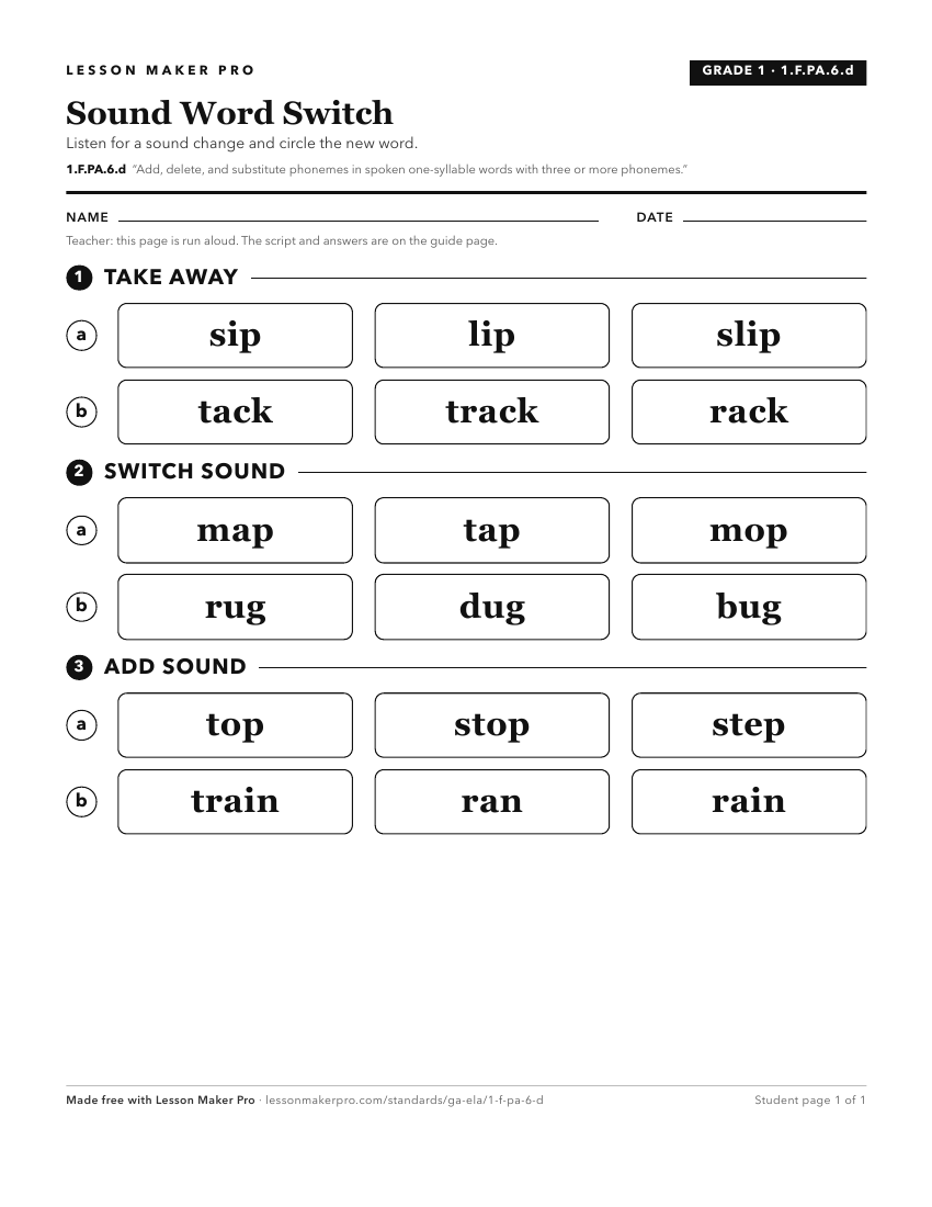 Preview of the 1.F.PA.6.d printable worksheet
