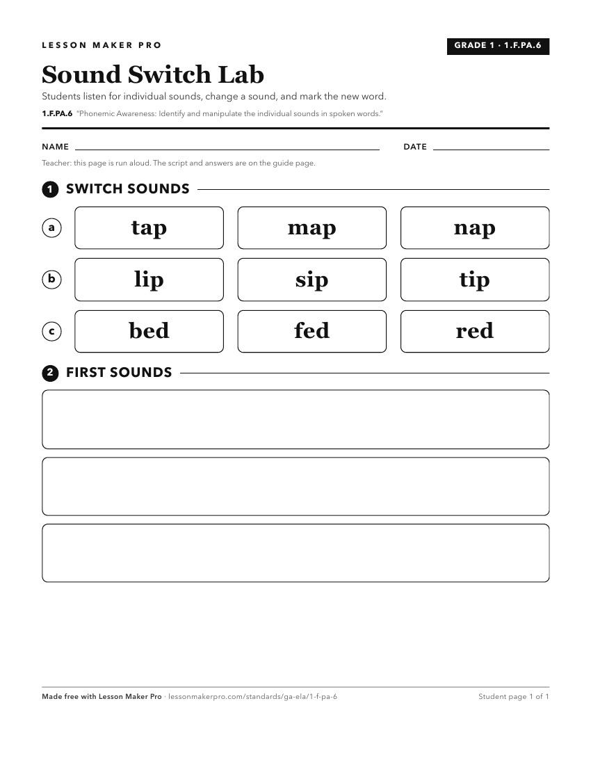 Preview of the 1.F.PA.6 printable worksheet