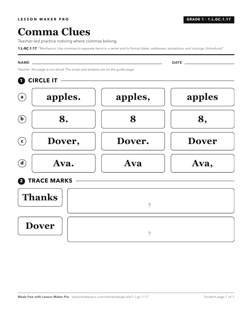 Preview of the 1.L.GC.1.17 printable worksheet