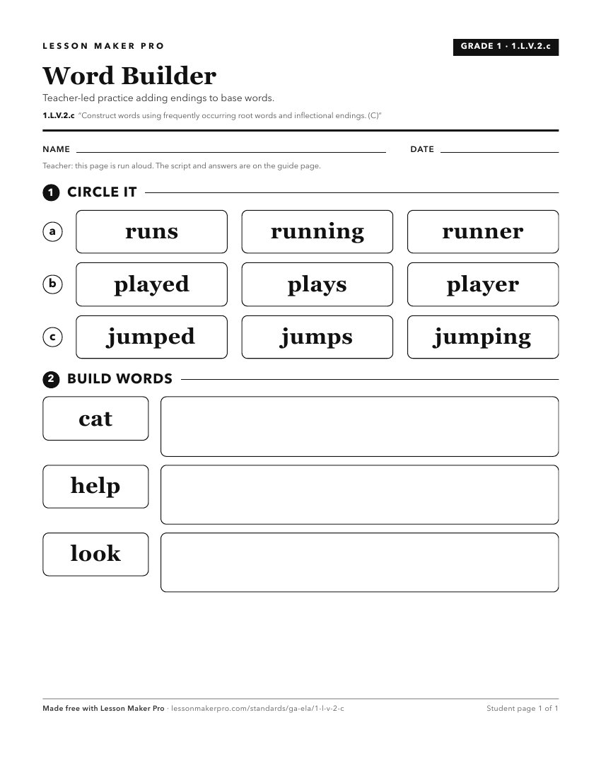 Preview of the 1.L.V.2.c printable worksheet