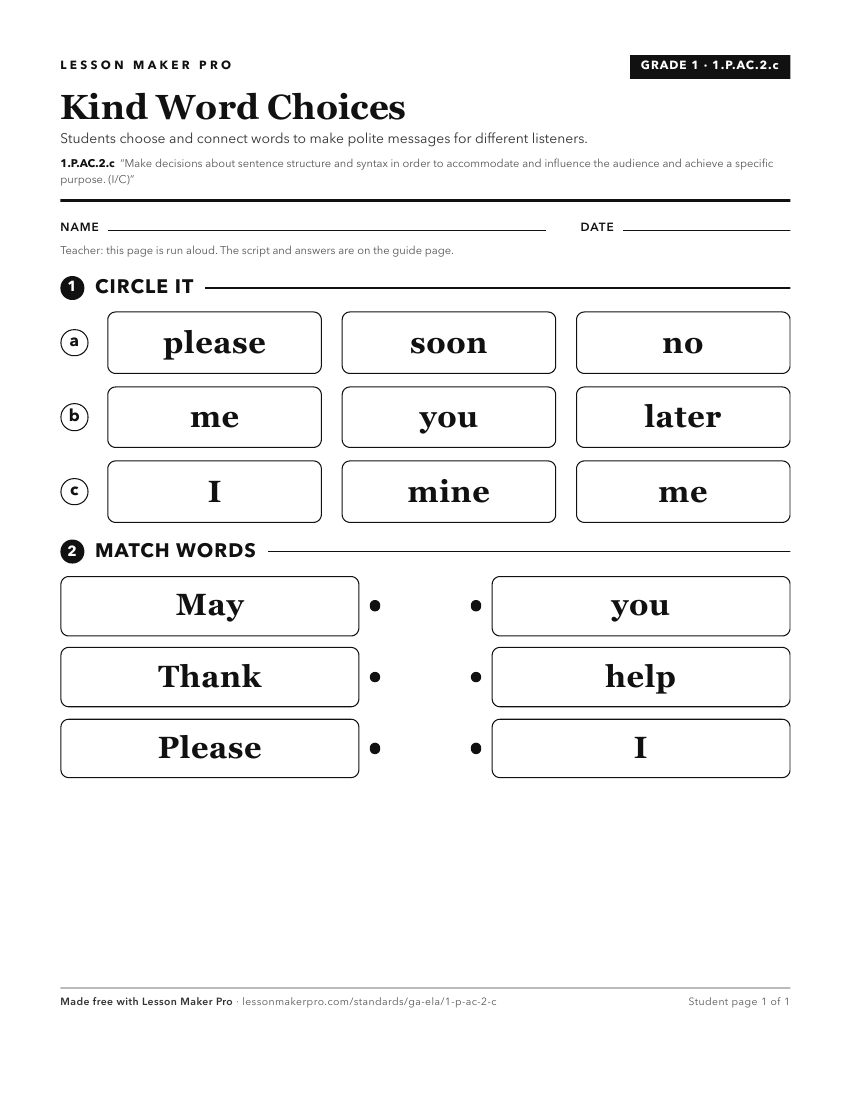 Preview of the 1.P.AC.2.c printable worksheet
