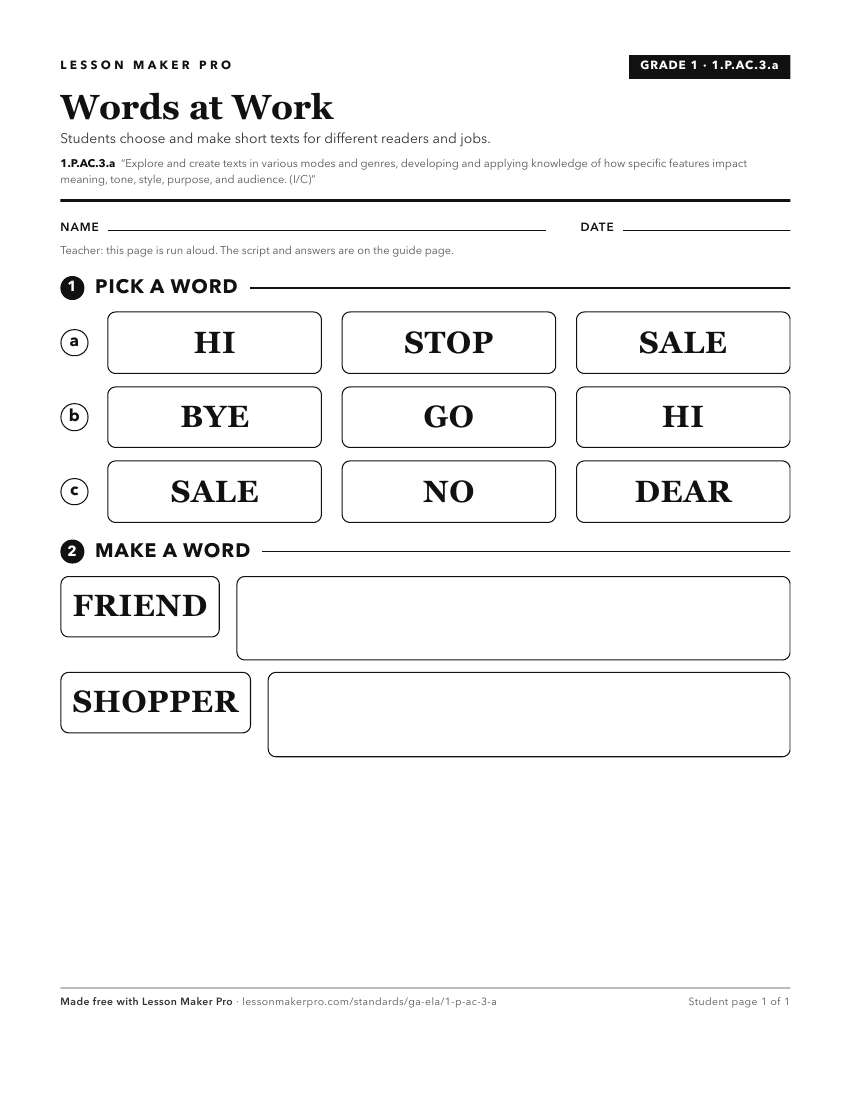 Preview of the 1.P.AC.3.a printable worksheet