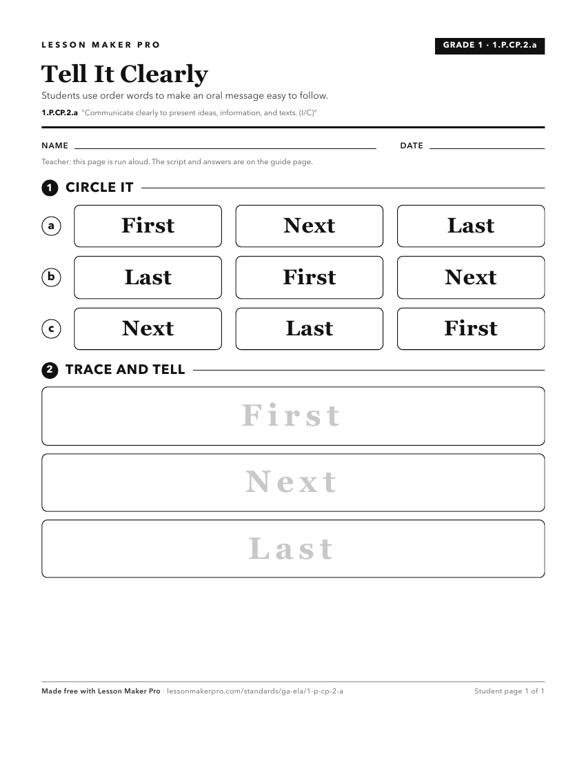 Preview of the 1.P.CP.2.a printable worksheet