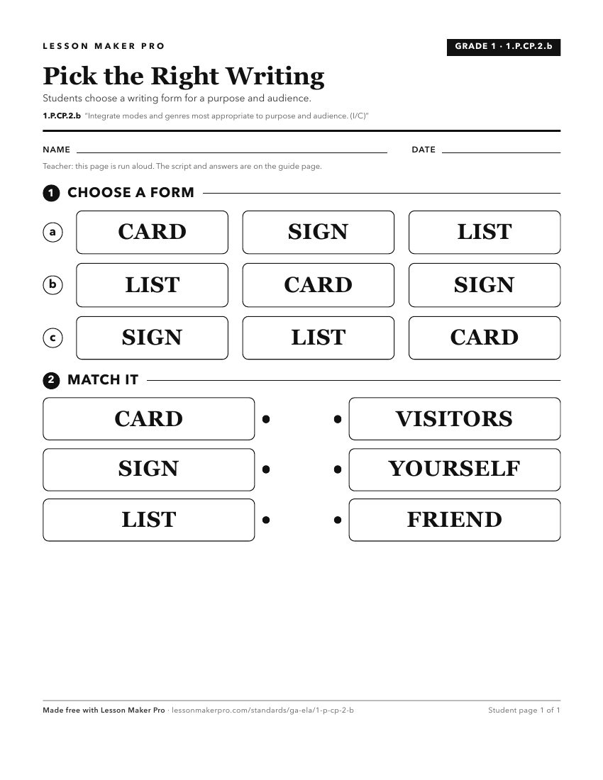 Preview of the 1.P.CP.2.b printable worksheet