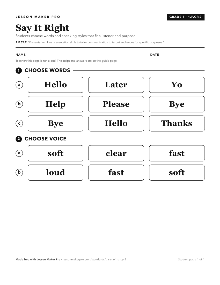 Preview of the 1.P.CP.2 printable worksheet