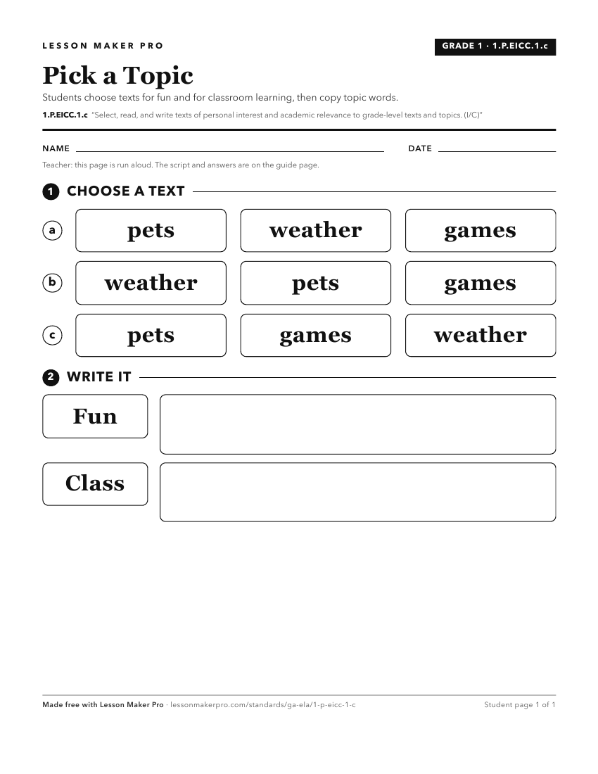 Preview of the 1.P.EICC.1.c printable worksheet