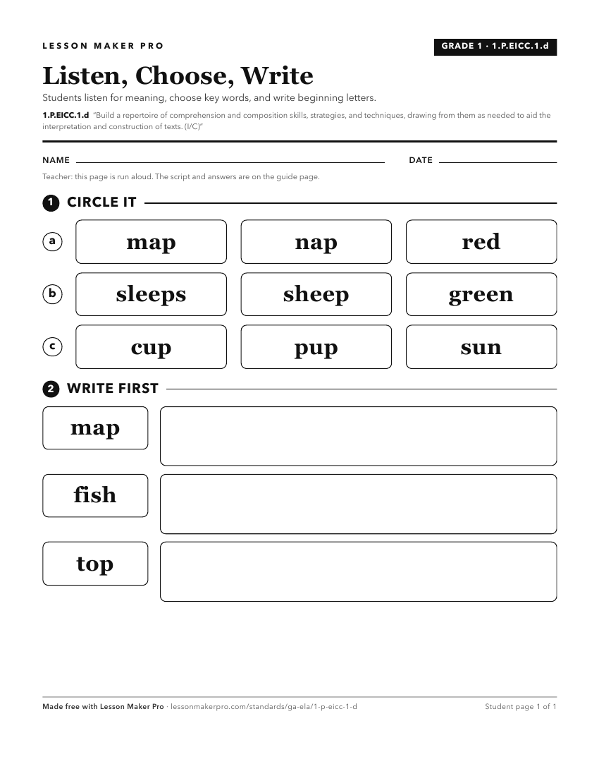 Preview of the 1.P.EICC.1.d printable worksheet