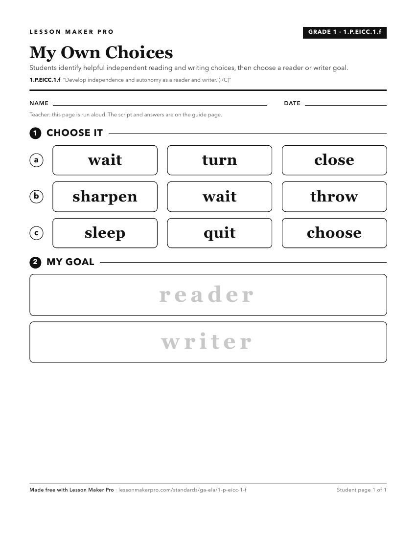 Preview of the 1.P.EICC.1.f printable worksheet