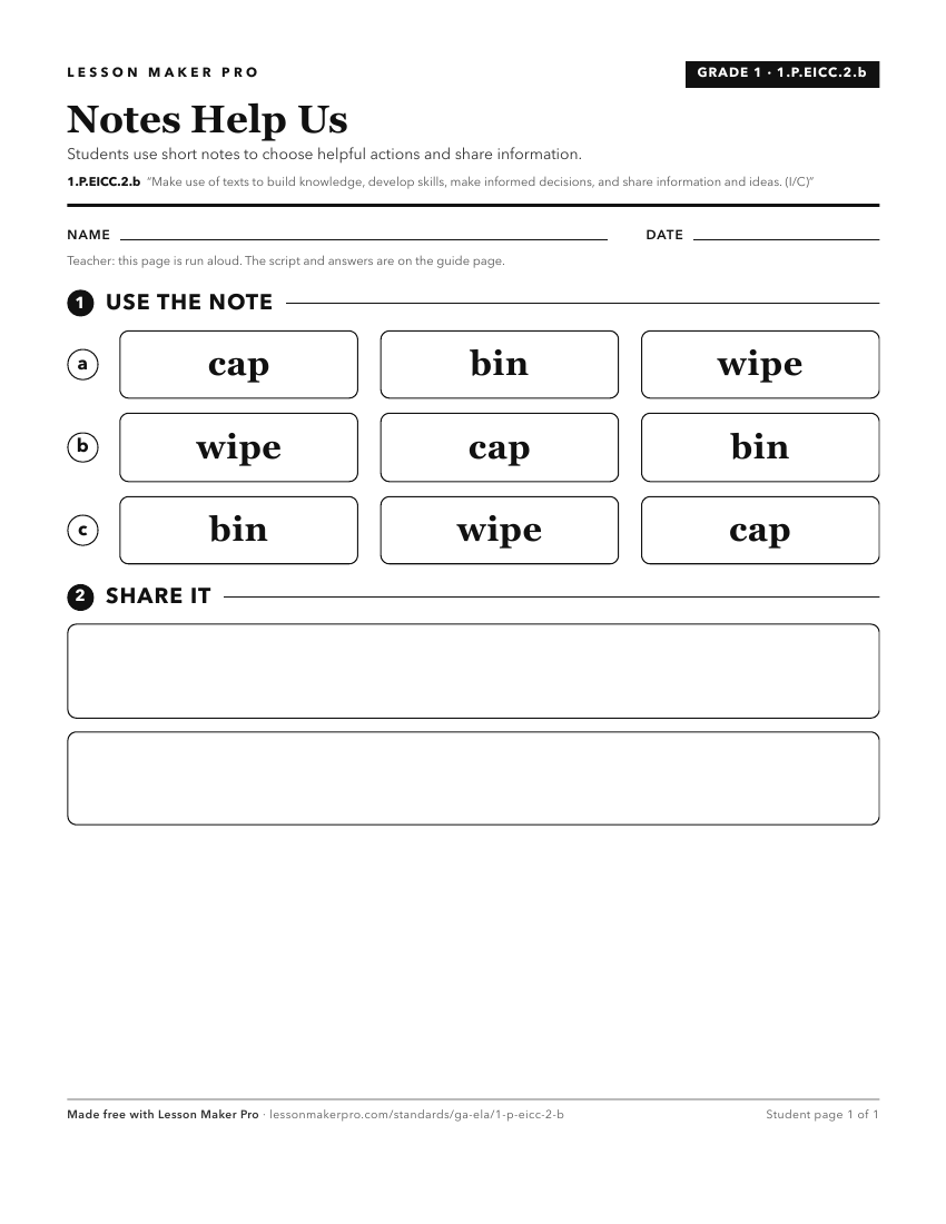 Preview of the 1.P.EICC.2.b printable worksheet