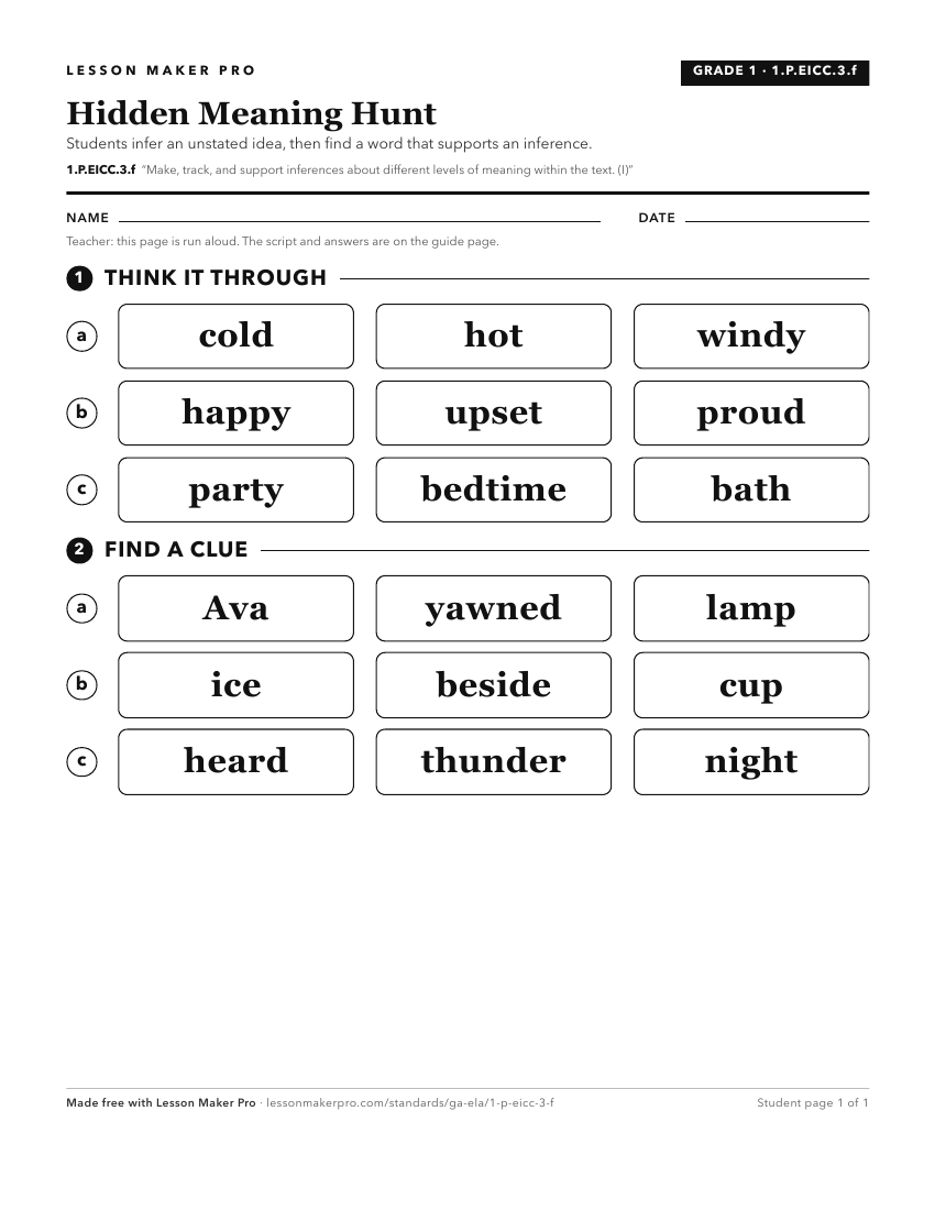Preview of the 1.P.EICC.3.f printable worksheet