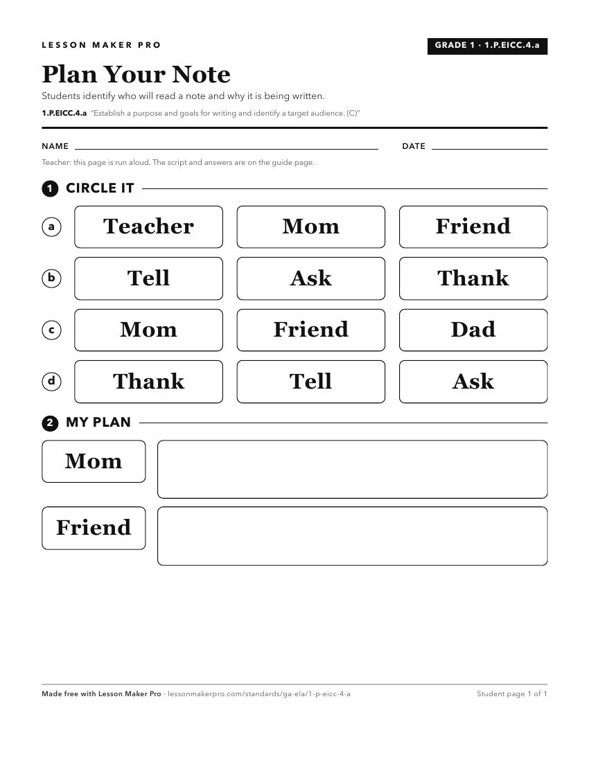 Preview of the 1.P.EICC.4.a printable worksheet