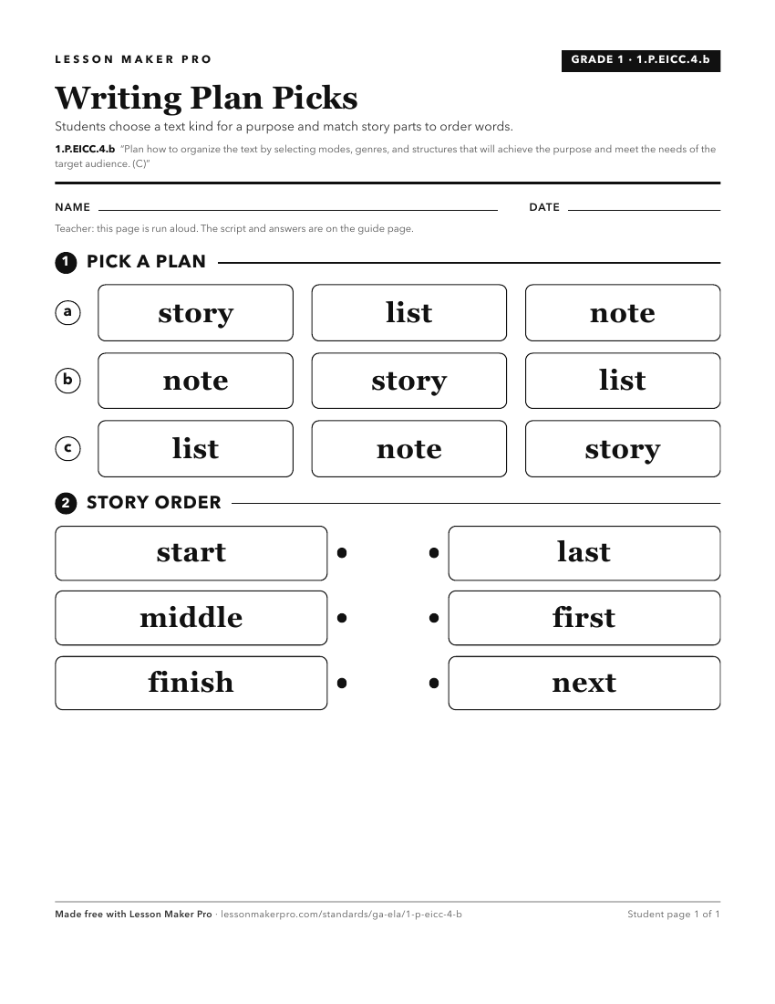 Preview of the 1.P.EICC.4.b printable worksheet