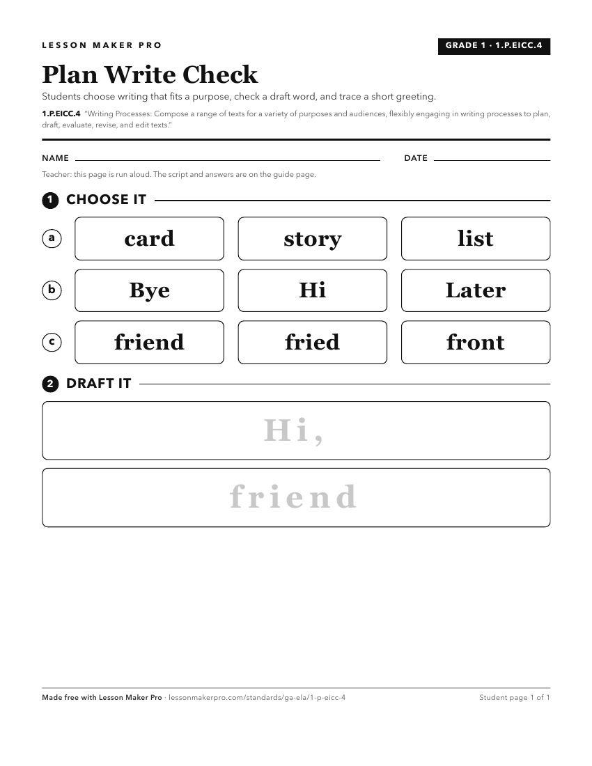 Preview of the 1.P.EICC.4 printable worksheet